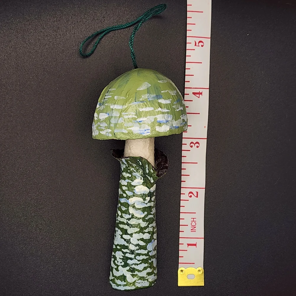Hand Crafted Green Mushroom Hanging Decor Ornament